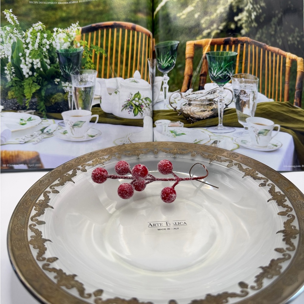 Arte Italica Vetro Gold Pasta Soup Bowl Made in Italy